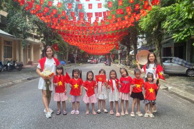 Trường mầm non Ngô Quyền hòa chung không khí chào đón kỷ niệm 80 năm ngày Quốc khánh 2/9.