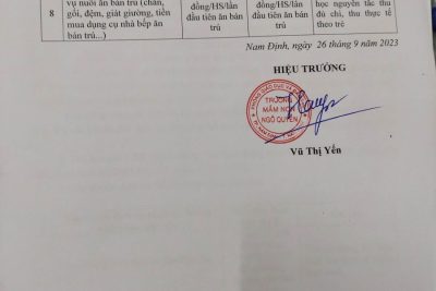 Trường Mầm non Ngô Quyền thực hiện công khai thông tư 36/2017/TT-BGDĐT năm học 2023-2024.